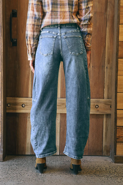 Italian Star Idaho Barrel Jeans Mid Denim