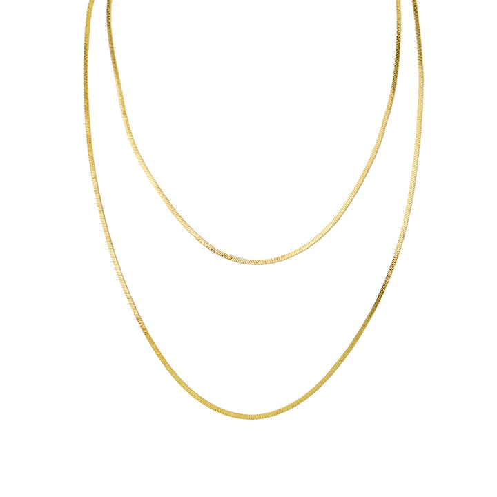 Layer Snake Chain Necklace Gold