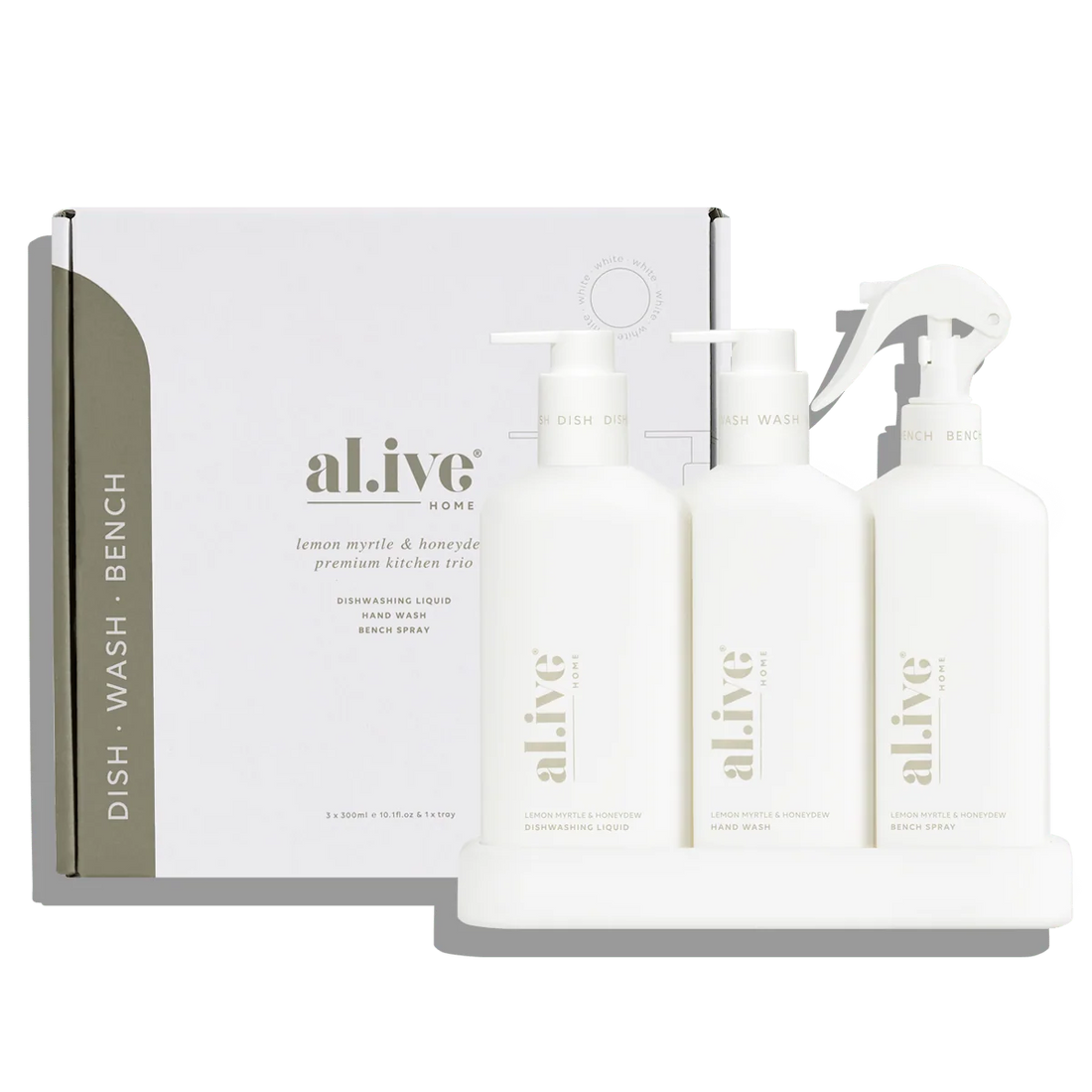 AL.IVE Kitchen Trio Dish Wash, Hand Wash &amp; Bench Spray Lemon Myrtle &amp; Honeydew