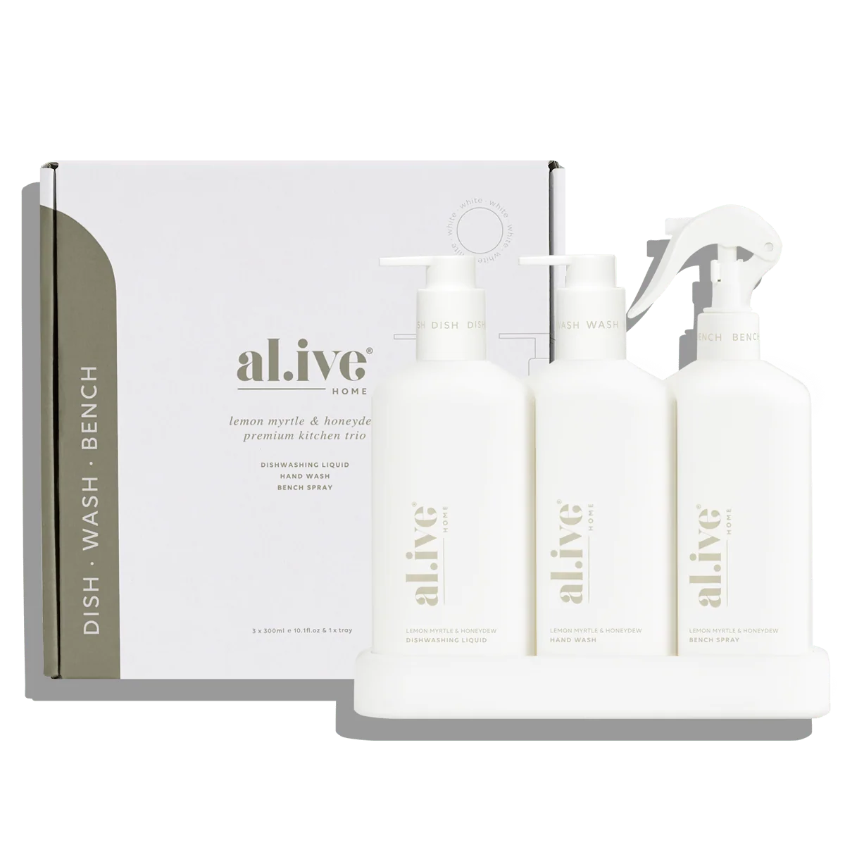 AL.IVE Kitchen Trio Dish Wash, Hand Wash &amp; Bench Spray Lemon Myrtle &amp; Honeydew