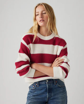 Levis Rocket Sweater Charlotte Stripe Scarlet