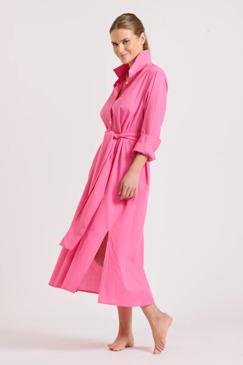 The Luna Oversized Longline Dress Hot Pink