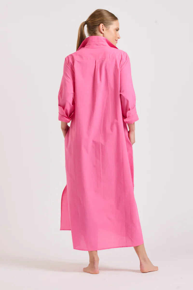 The Luna Oversized Longline Dress Hot Pink