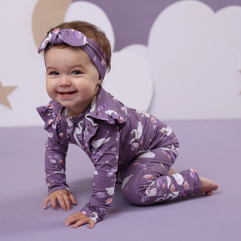Snuggle Hunny Organic Convertible Romper Midnight Swan