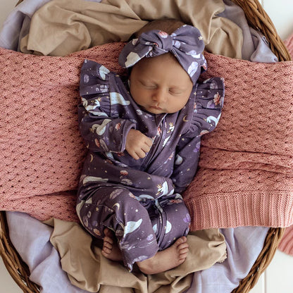 Snuggle Hunny Organic Convertible Romper Midnight Swan
