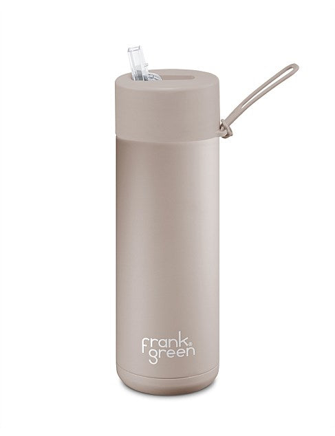 Frank Green Stainless Steel Ceramic Reusable Bottle Moon Dust With Straw 20oz/595ml