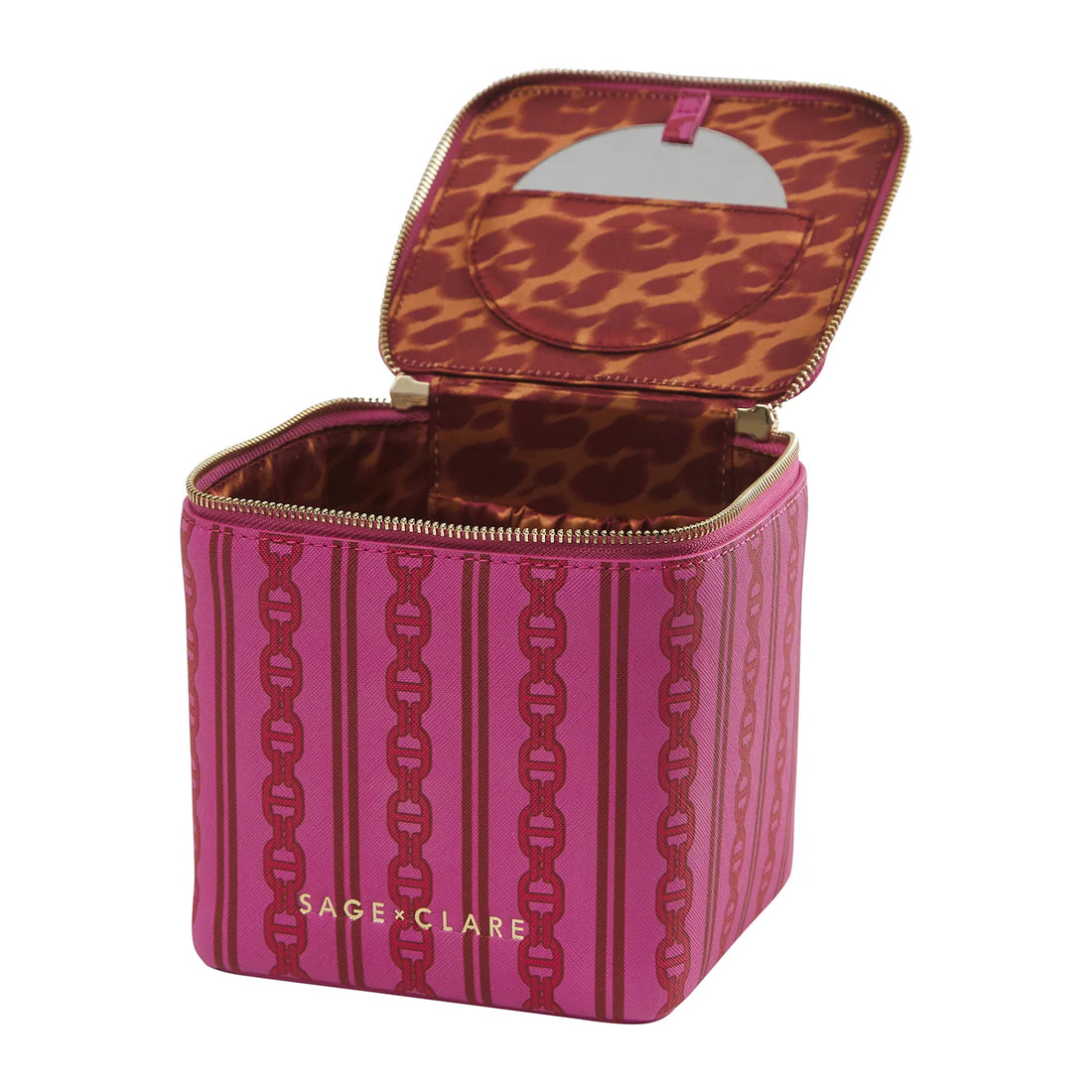 Sage X Clare Acadia Cosmetic Case Fuchsia
