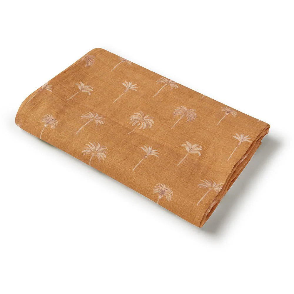 Snuggle Hunny Organic Muslin Wrap Bronze Palm
