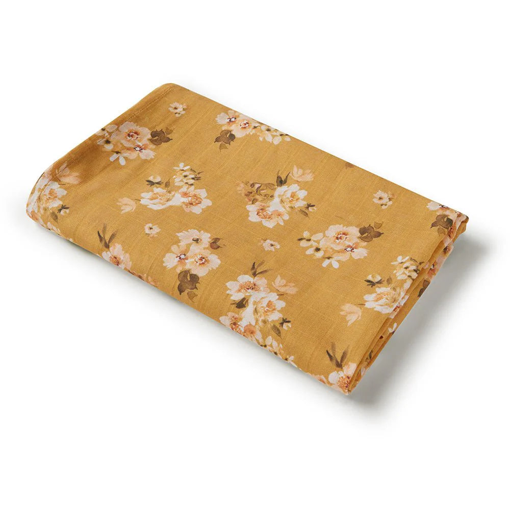 Snuggle Hunny Organic Muslin Wrap Golden Flower