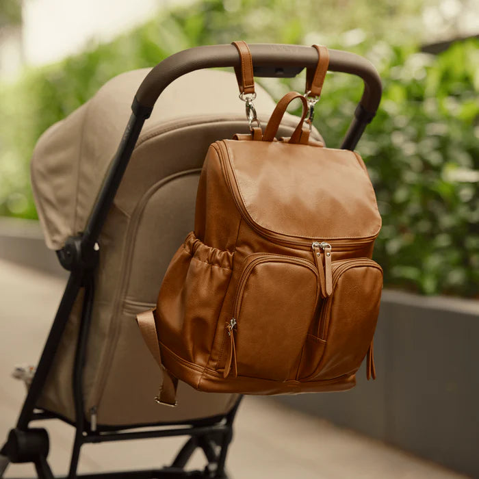 OiOi Signature Nappy Backpack Tan Vegan Leather