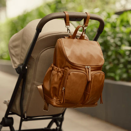 OiOi Signature Nappy Backpack Tan Vegan Leather