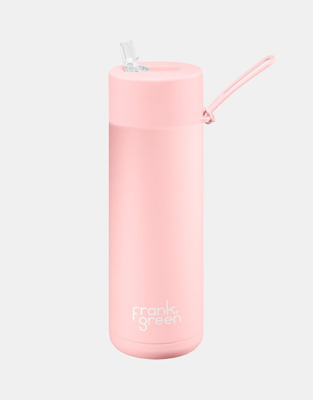 Frank Green Stainless Steel Ceramic Reusable Bottle Blushed With Straw 20oz/595ml