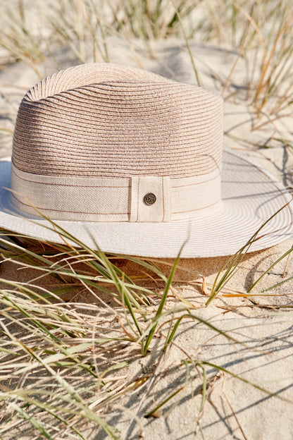 Deborah Hutton Peta Flexibraid Fedora Camel/Ivory 58cm