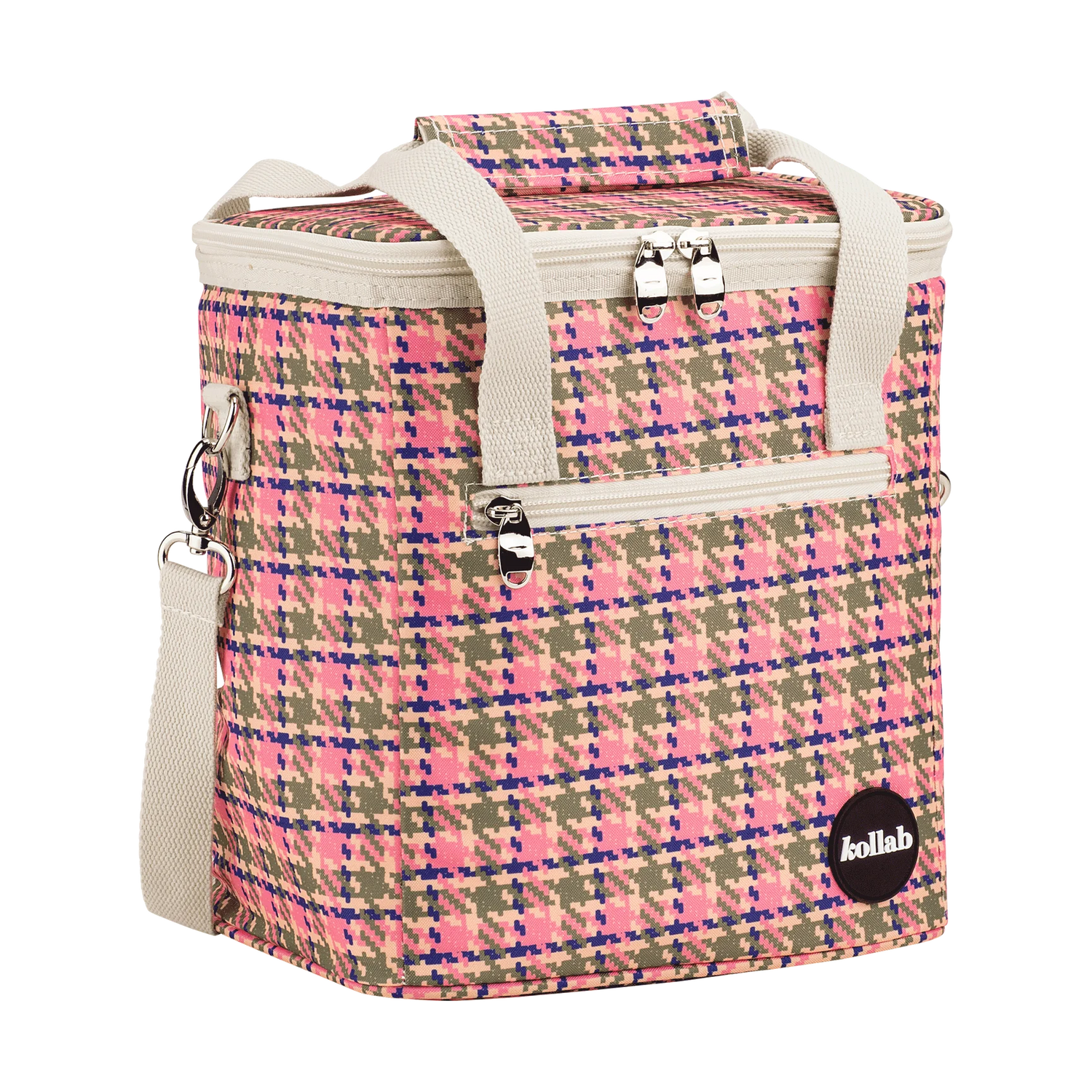 Kollab Mini Cooler Pink Houndstooth