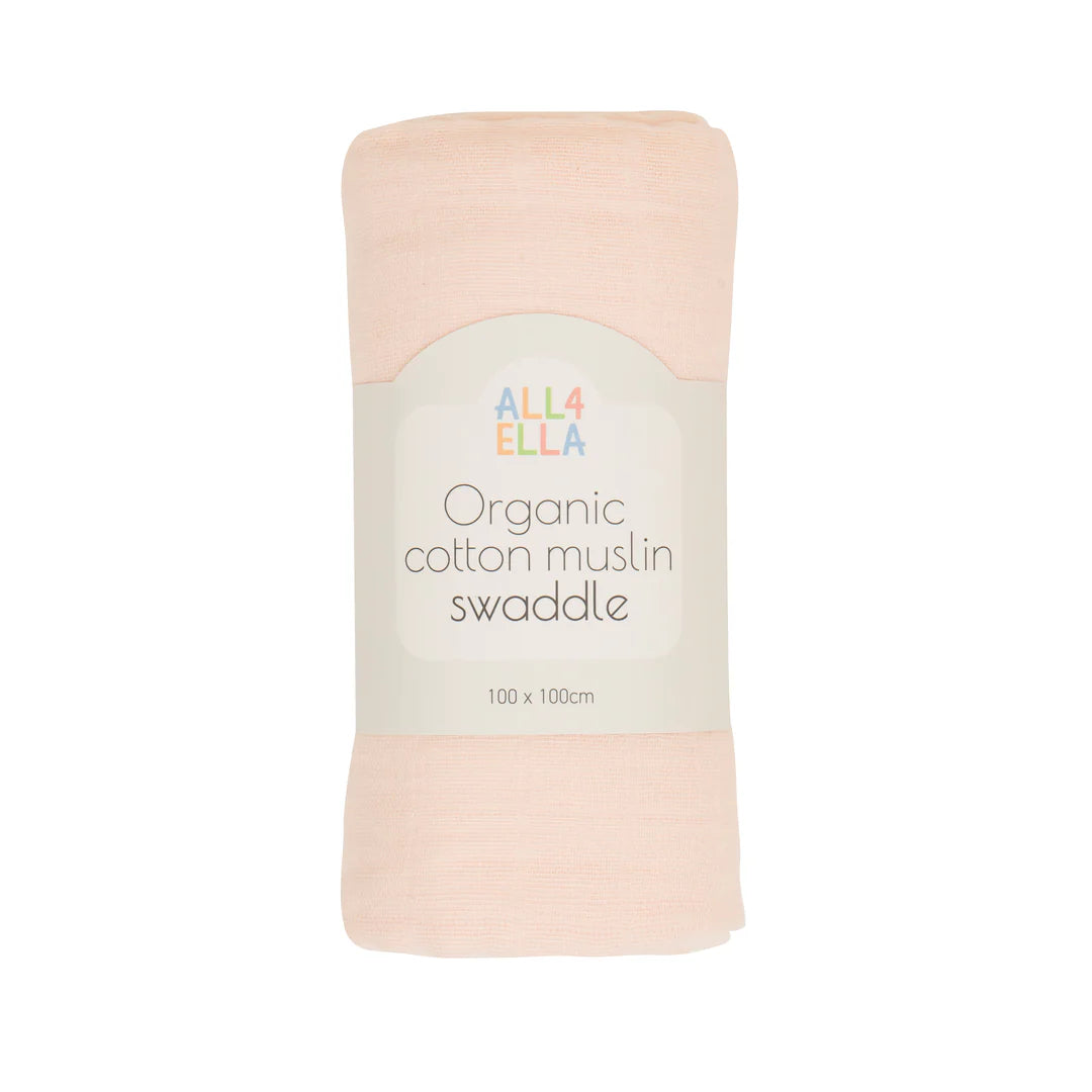 All4Ella Muslin Swaddle Baby Pink