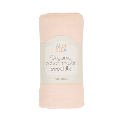 All4Ella Muslin Swaddle Baby Pink