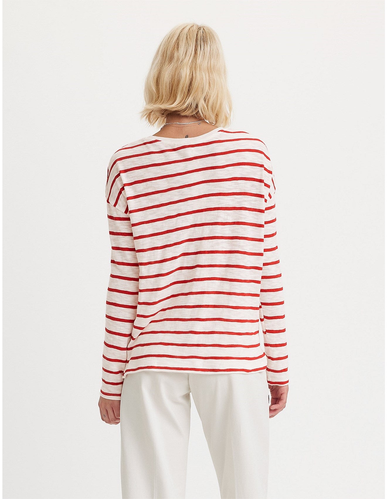 Levi Margot Long Sleeve Top Saint Stripe Scarlet