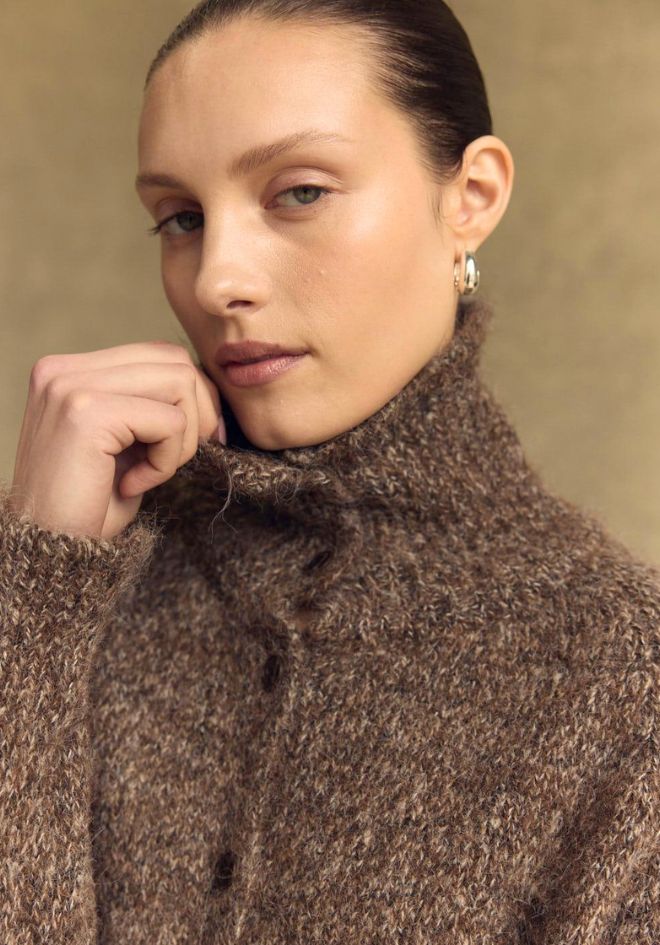 Little Lies Sidney Button Up Cardigan Espresso