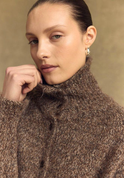 Little Lies Sidney Button Up Cardigan Espresso