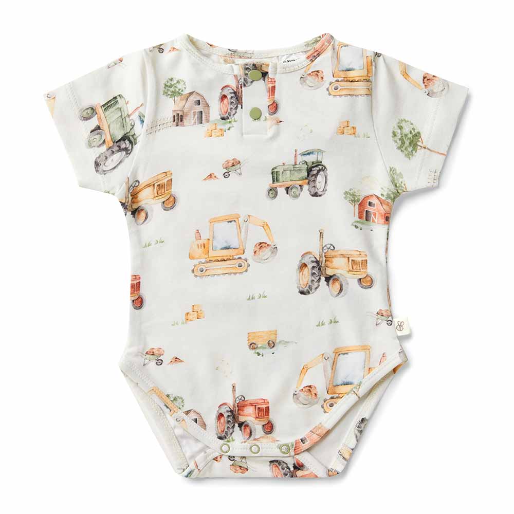 Snuggle Hunny Diggers &amp; Tractors Organic Bodysuit