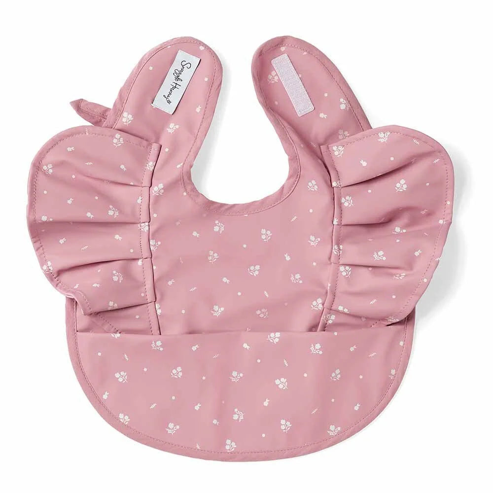 Snuggle Hunny Pink Fluer Frill Snuggle Bib