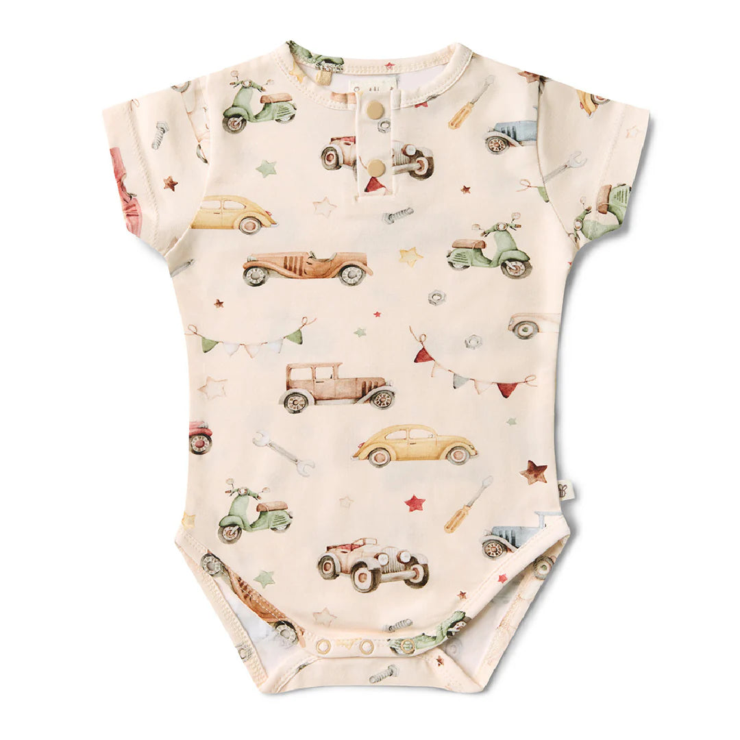 Snuggle Hunny Vintage Car Organic Bodysuit
