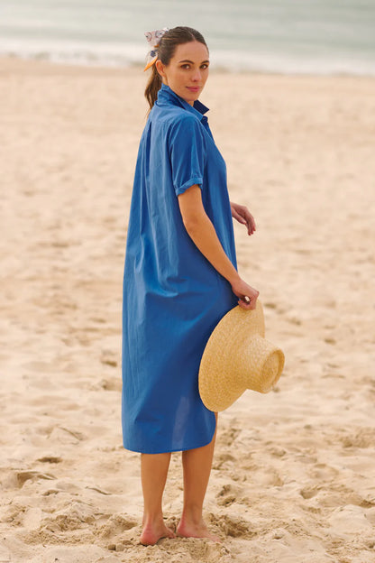 The Annie Short Sleeve Dress Bright Blue