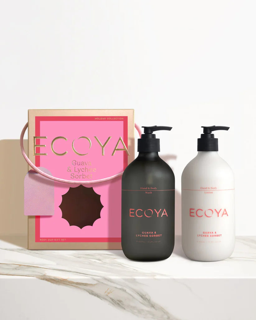 Ecoya Guava &amp; Lychee Sorbet Body Care Gift Set Holiday Collection