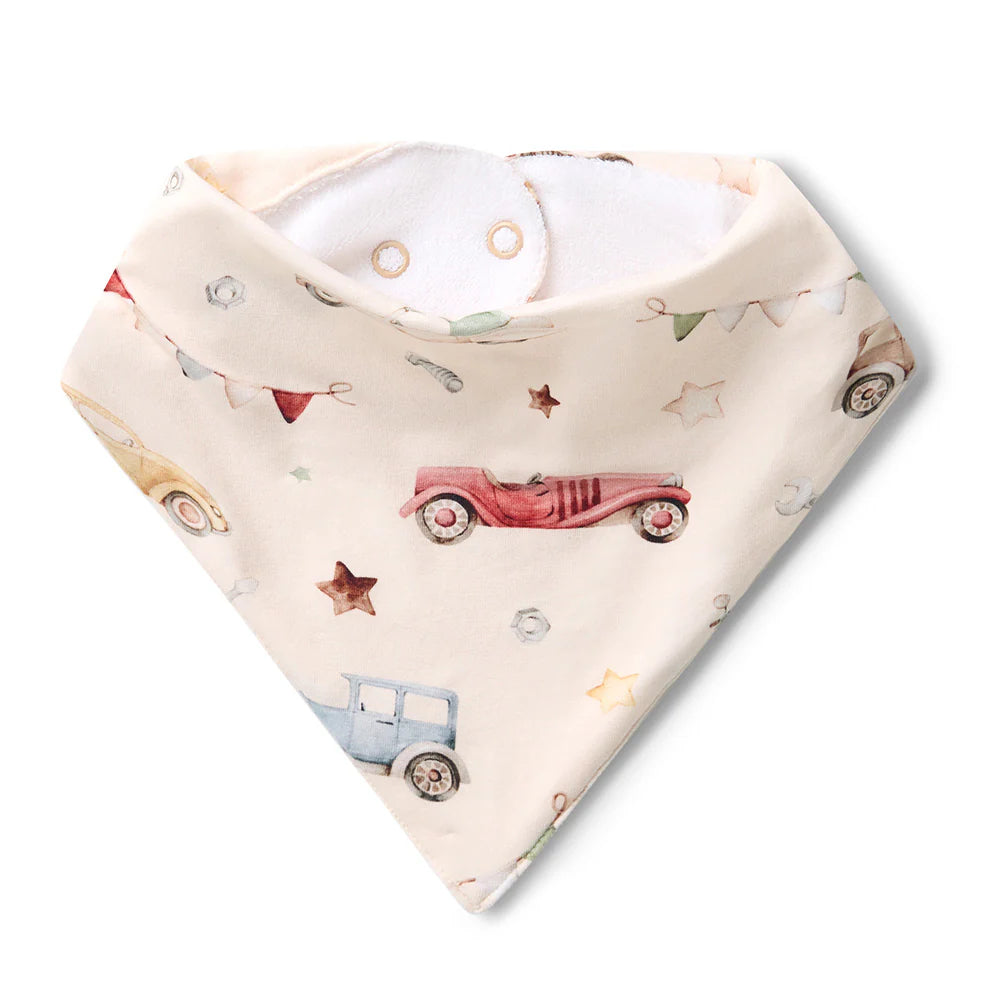 Snuggle Hunny Vintage Cars Organic Dribble Bib