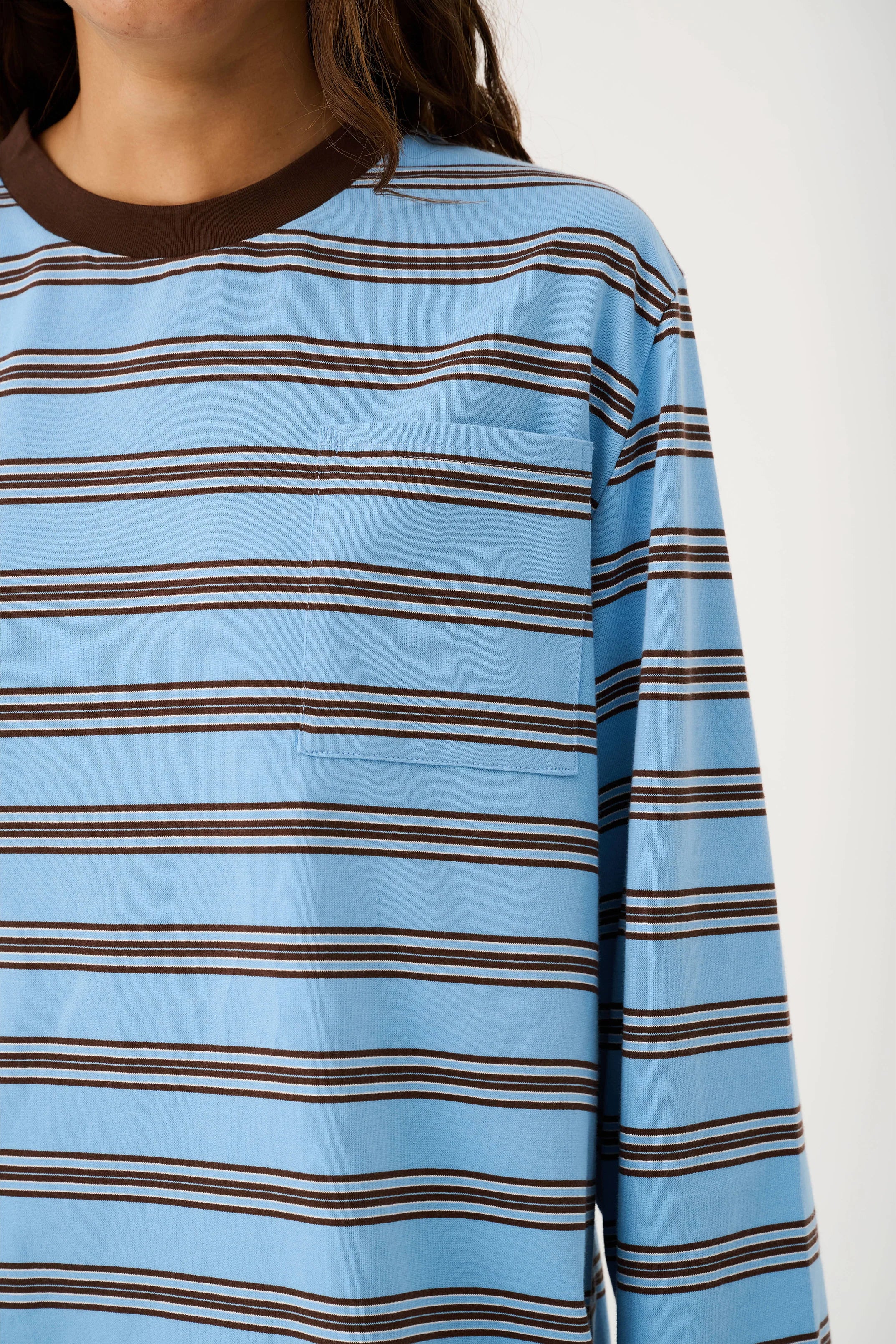 Cartel &amp; Willow Harley Long Sleeve Truffle/Ice Stripe