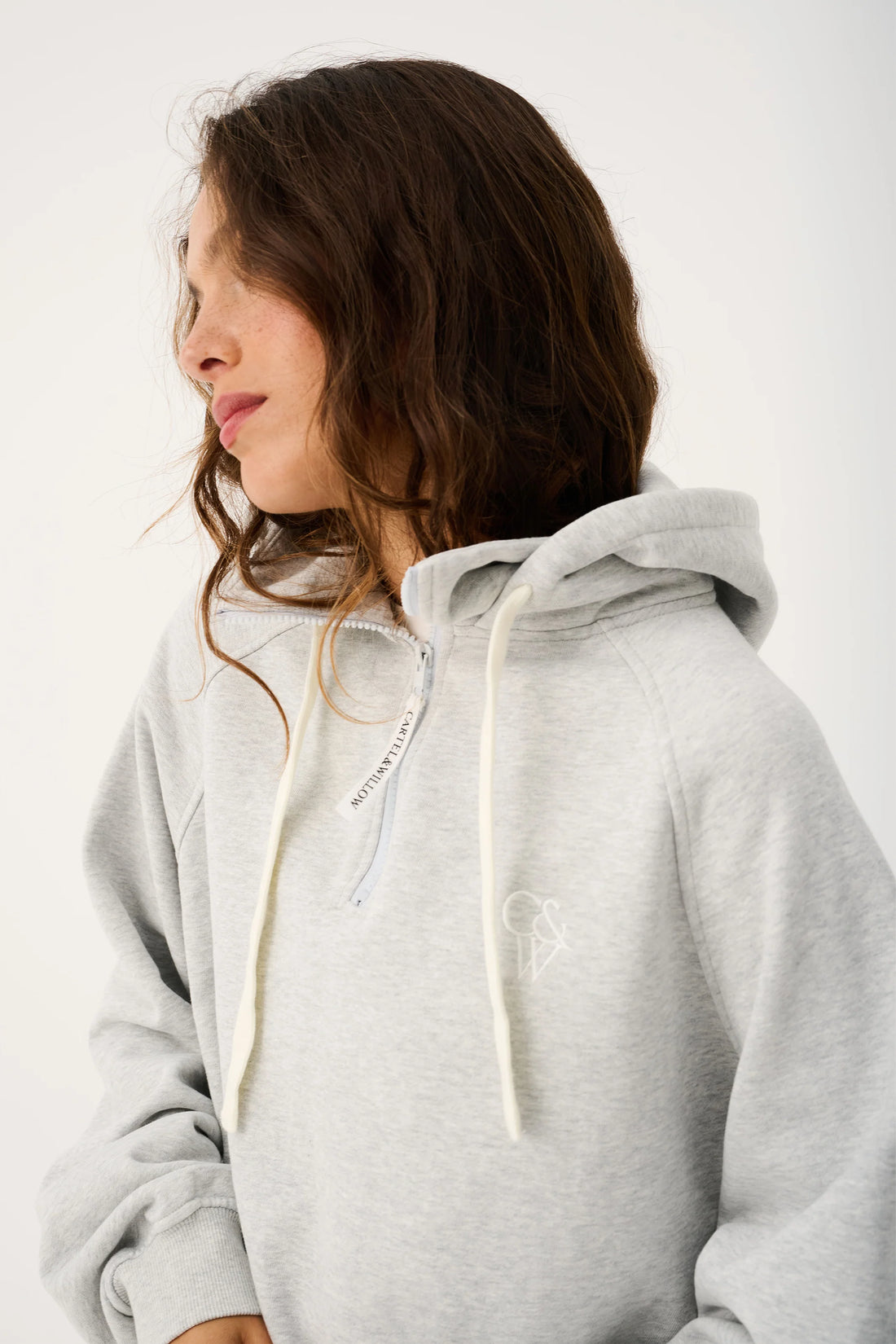 Cartel & Willow Teagan Track Hoodie Marle Grey
