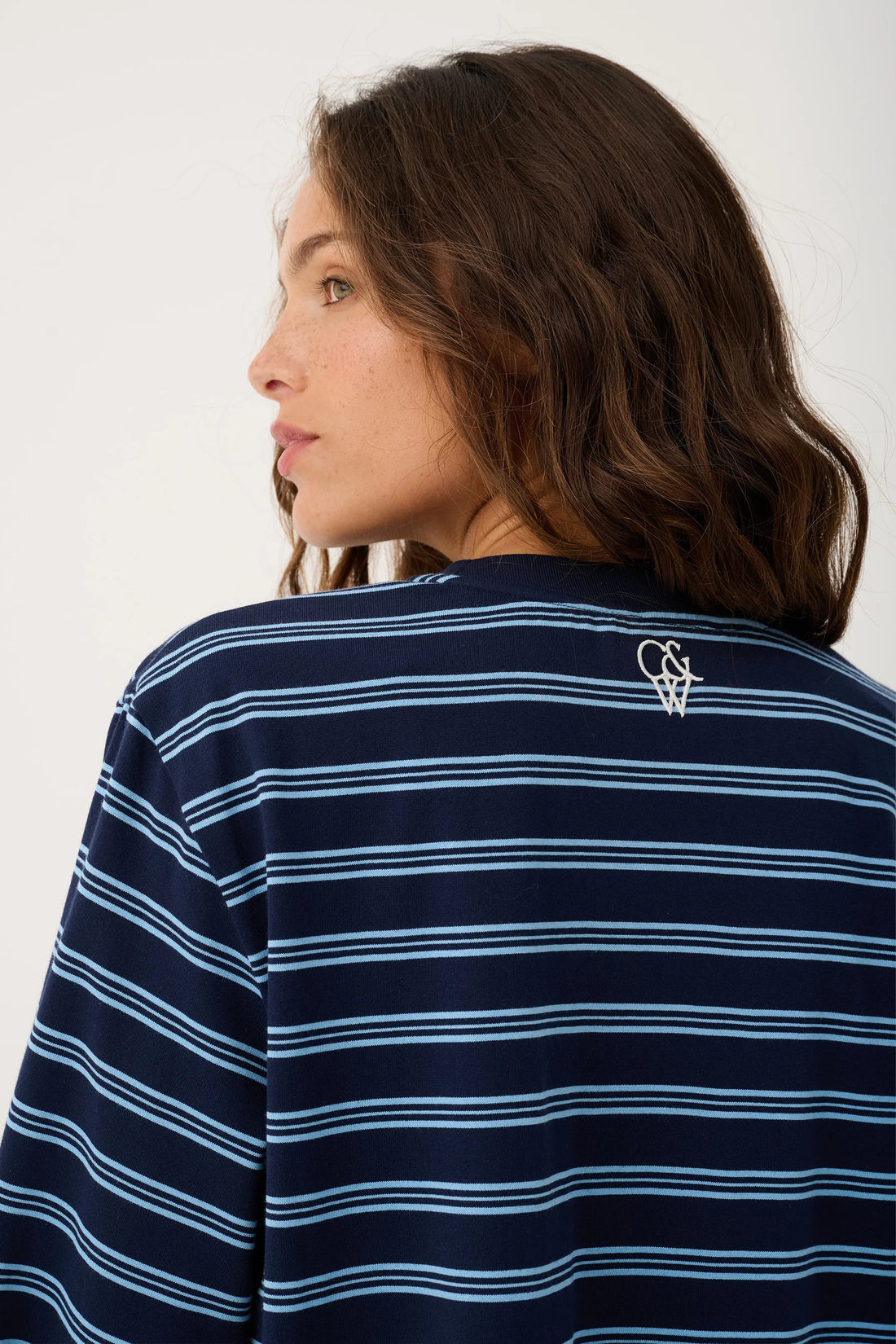 Cartel &amp; Willow Harley Long Sleeve Navy Stripe