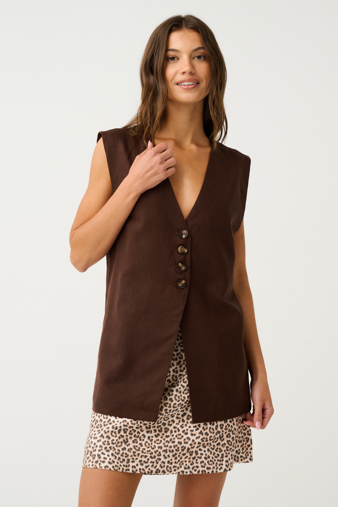 Cartel & Willow Suzie Vest Chocolate
