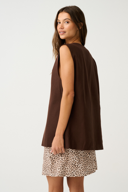 Cartel &amp; Willow Suzie Vest Chocolate