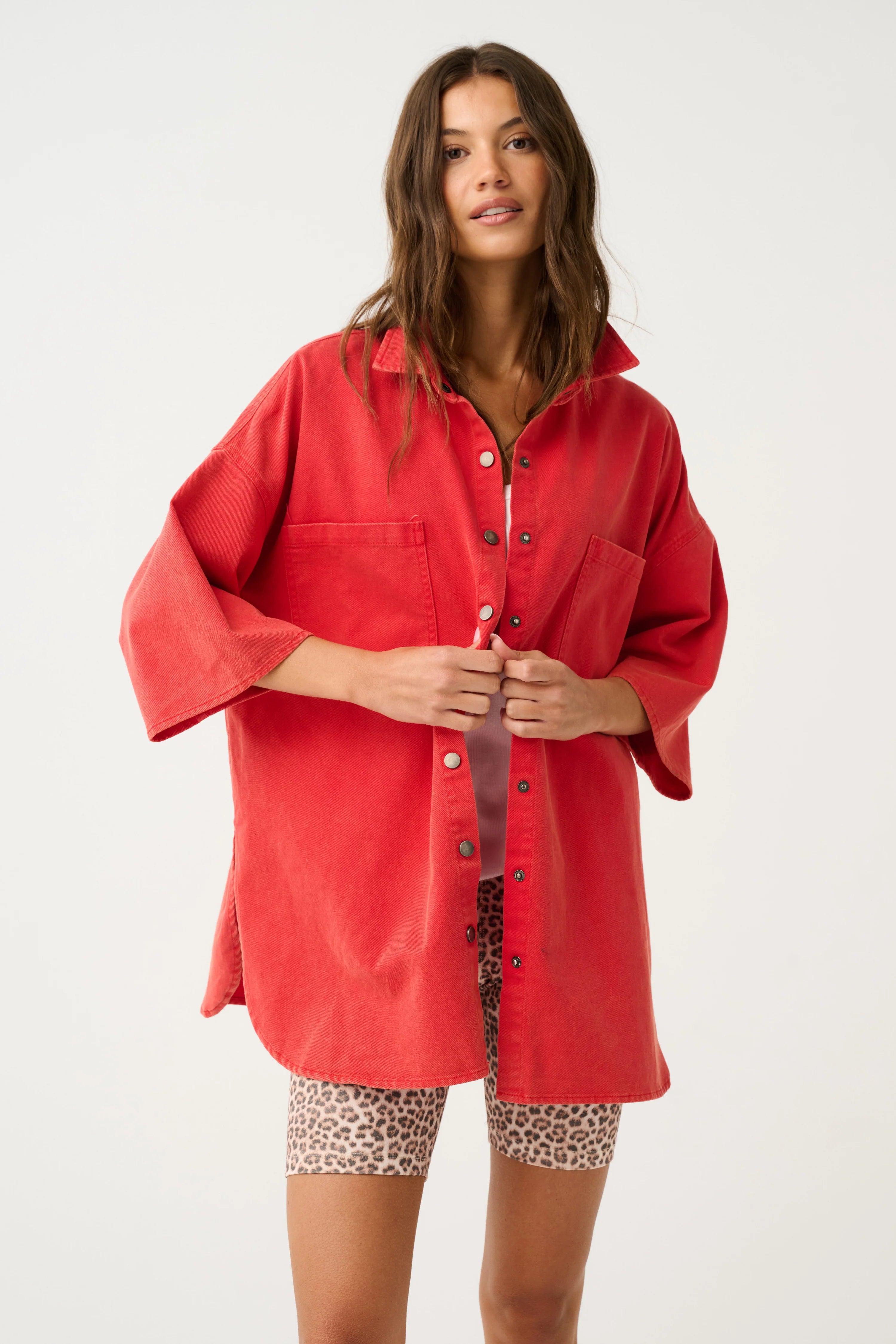 Cartel &amp; Willow Stella Denim Shirt Ruby