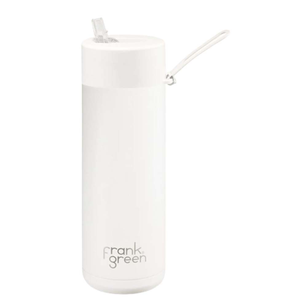Frank Green Stainless Steel Ceramic Reusable Bottle Cloud With Flip Straw Lid 20oz/595ml