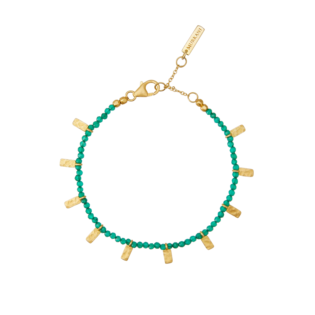 Murkani Wandering Soul Green Onyx Bracelet Yellow Gold Plate