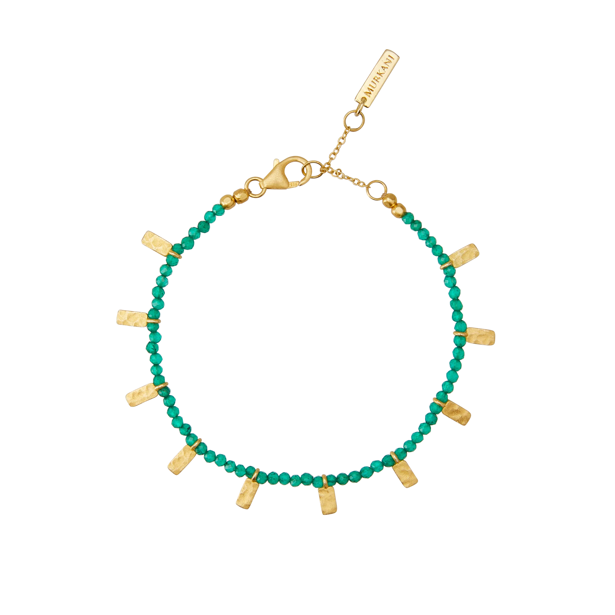 Murkani Wandering Soul Green Onyx Bracelet Yellow Gold Plate