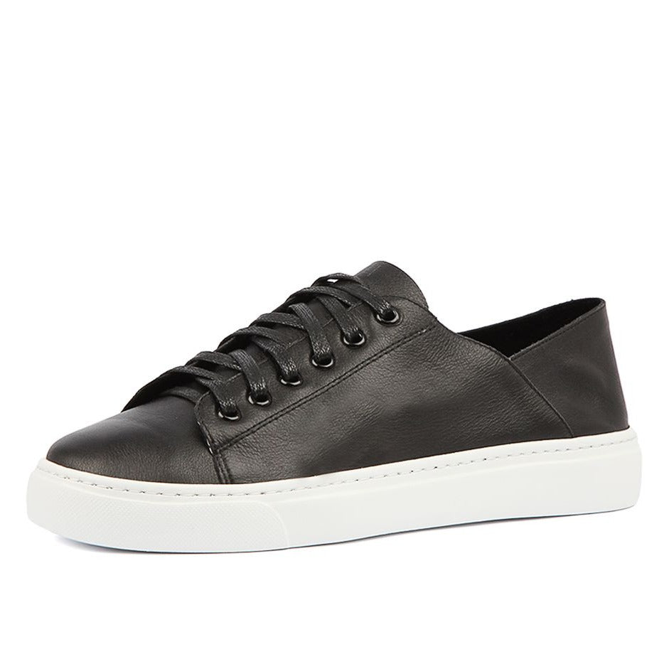 Mollini Black Leather Sneakers Oskher Stylish and comfort in a shoe