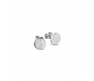 Sterling Silver Hammered Disc Studs